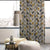 Abstract Cubes Geometric Mustard Yellow Heavy Satin Blackout Curtains Set Of 2 - (DS395A)
