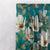 Midnight Garden Floral Turquoise Heavy Satin Room Darkening Curtains Set Of 1pc - (DS417A)