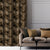 Honeycomb Geometric Coffee Brown Heavy Satin Blackout curtains Set Of 2 - (DS422A)