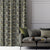 Berry Bliss Floral Misty Grey Heavy Satin Blackout curtains Set Of 2 - (DS424E)