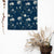 Blooming Vines Floral Midnight Blue Satin Roman Blind (DS428A)