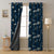 Blooming Vines Floral Midnight Blue Heavy Satin Blackout Curtains Set Of 2 - (DS428A)