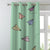 Origami planes Kids Mint Green Heavy Satin Blackout curtains Set Of 2 - (DS464D)