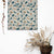 Leafy Drift Floral Turquoise Satin Roman Blind (DS467A)