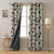 Leafy Drift Floral Charcoal Grey Heavy Satin Blackout curtains Set Of 2 - (DS467B)