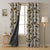 Leafy Drift Floral Mud Brown Heavy Satin Blackout curtains Set Of 2 - (DS467D)