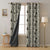 Free Spirit Floral Charcoal Grey Heavy Satin Blackout curtains Set Of 2 - (DS468B)