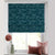 Leafy Silhouette Floral Turquoise Satin Roman Blind (DS470A)