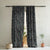 Leafy Silhouette Floral Charcoal Grey Heavy Satin Room Darkening Curtains Set Of 2 - (DS470B)