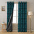Leaf Tracery Floral Turquoise Heavy Satin Blackout Curtains Set Of 2 - (DS471A)