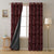 Leaf Tracery Floral Maroon Heavy Satin Blackout curtains Set Of 2 - (DS471C)