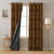 Leaf Tracery Floral Mud Brown Heavy Satin Blackout curtains Set Of 2 - (DS471D)