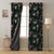 Dark Romance Floral Turquoise Heavy Satin Blackout curtains Set Of 2 - (DS473B)