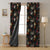 Dark Romance Floral Jade Black Heavy Satin Blackout curtains Set Of 2 - (DS473D)