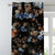Noir Blossom Floral Sky Blue Heavy Satin Room Darkening Curtains Set Of 1pc - (DS474A)