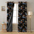 Noir Blossom Floral Sky Blue Heavy Satin Blackout curtains Set Of 2 - (DS474A)