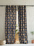 Ikat Indie Denim Blue Heavy Satin Room Darkening Curtains Set Of 1pc - (DS478A)
