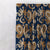 Ikat Indie Denim Blue Heavy Satin Room Darkening Curtains Set Of 2 - (DS478A)