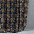 Ikat Indie Denim Blue Heavy Satin Room Darkening Curtains Set Of 2 - (DS478A)