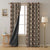 Evergreen Delight Floral Coffee Brown Heavy Satin Blackout Curtains Set Of 2 - (DS480C)