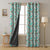 Leafy Haven Floral Turquoise Heavy Satin Blackout curtains Set Of 2 - (DS48E)