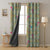 Mughal Garden Indie Turquoise Heavy Satin Blackout curtains Set Of 2 - (DS492D)