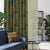Floral Poetry Floral Olive Green Heavy Satin Room Darkening Curtains Set Of 2 - (DS498A)