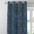 Floral Poetry Floral Oxford Blue Heavy Satin Blackout curtains Set Of 2 - (DS498B)