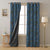 Floral Poetry Floral Oxford Blue Heavy Satin Blackout curtains Set Of 2 - (DS498B)