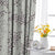 Fluttering Beauty Geometric Platinum Grey Heavy Satin Room Darkening Curtains Set Of 2 - (DS500B)