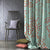 Fluttering Beauty Geometric Tame Teal Heavy Satin Blackout Curtains Set Of 1pc - (DS500C)