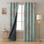 Fluttering Beauty Geometric Tame Teal Heavy Satin Blackout Curtains Set Of 2 - (DS500C)