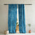 Fluttering Beauty Geometric Pacific Blue Heavy Satin Room Darkening Curtains Set Of 2 - (DS500D)