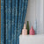Fluttering Beauty Geometric Pacific Blue Heavy Satin Blackout curtains Set Of 2 - (DS500D)