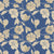 Botanic Bouquet Floral Oxford Blue Heavy Satin Room Darkening Curtains Set Of 1pc - (DS509A)