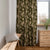 Botanic Bouquet Floral Olive Green Heavy Satin Room Darkening Curtains Set Of 2 - (DS509D)