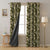 Botanic Bouquet Floral Olive Green Heavy Satin Blackout curtains Set Of 2 - (DS509D)