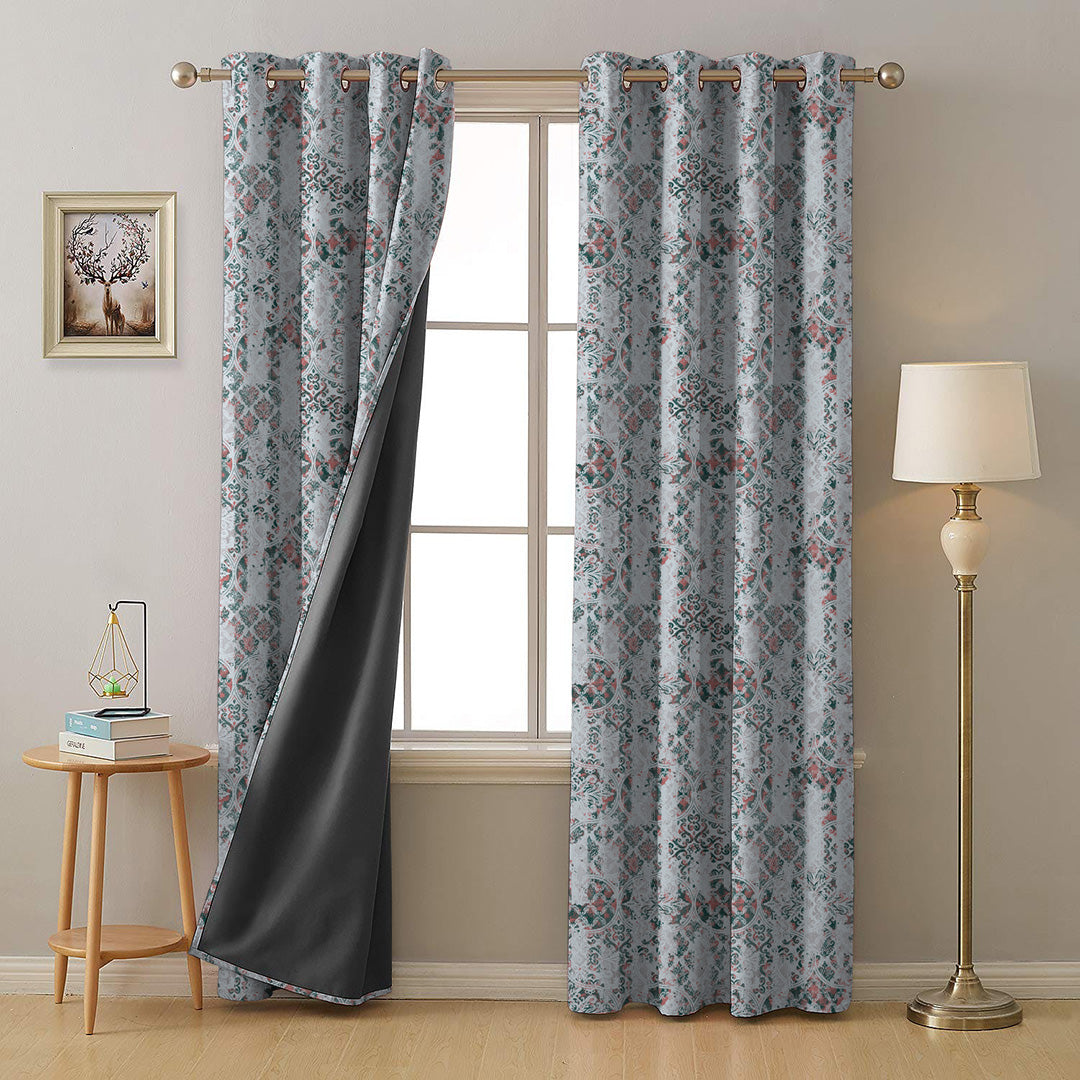 Buy Damask Delight Blue Blackout Curtains Online | Drape Story – Spaces ...