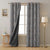 Poetic Curves Geometric Mocha Brown Heavy Satin Blackout curtains Set Of 2 - (DS528A)