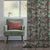 Garden Charm Floral Seafoam Green Shimmer Sheer Semi Transparent Curtains Set Of 2- (DS542A)