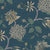 Garden Charm Floral Ocean Blue Velvet Bed Runner Set Of 3 - (DS542B)