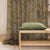 Garden Charm Floral Mustard Yellow Shimmer Sheer Semi Transparent Curtains Set Of 2- (DS542D)