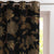 Garden Charm Floral Metal Black Velvet Room Darkening Curtains Set Of 2 - (DS542F)