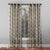 Desi Floral Indie Sand Beige Shimmer Sheer Semi Transparent Curtains Set Of 2- (DS547C)