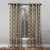 Desi Floral Indie Sand Beige Shimmer Sheer Semi Transparent Curtains Set Of 2- (DS547F)