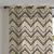 Chevron Harmony Geometric Ash Grey Shimmer Sheer Semi Transparent Curtains Set Of 2- (DS548E)