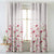 Romantic Floral Floral Petal Pink Matte Finish Room Darkening Curtains Set Of 2 - (DS550)