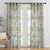 DyeDreams Geometric Dingley Green Linen Sheer Curtain Set of 2 -(DS557C)
