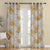 Rustic Charm Geometric Matte Metallic Yellow Room Darkening Curtain Set of 2 -(DS558A)