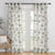 Marigold Mirage Floral Dark Khaki Linen Sheer Curtain Set of 2 -(DS559C)